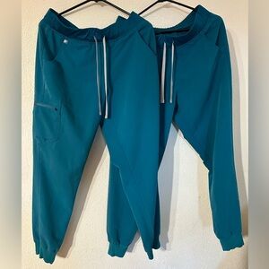 Figs Technical Collection Jogger Scrubs Lot Of Two Pairs Women Teal Size M